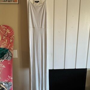 Banana Republic Black and White Striped Maxi Dress